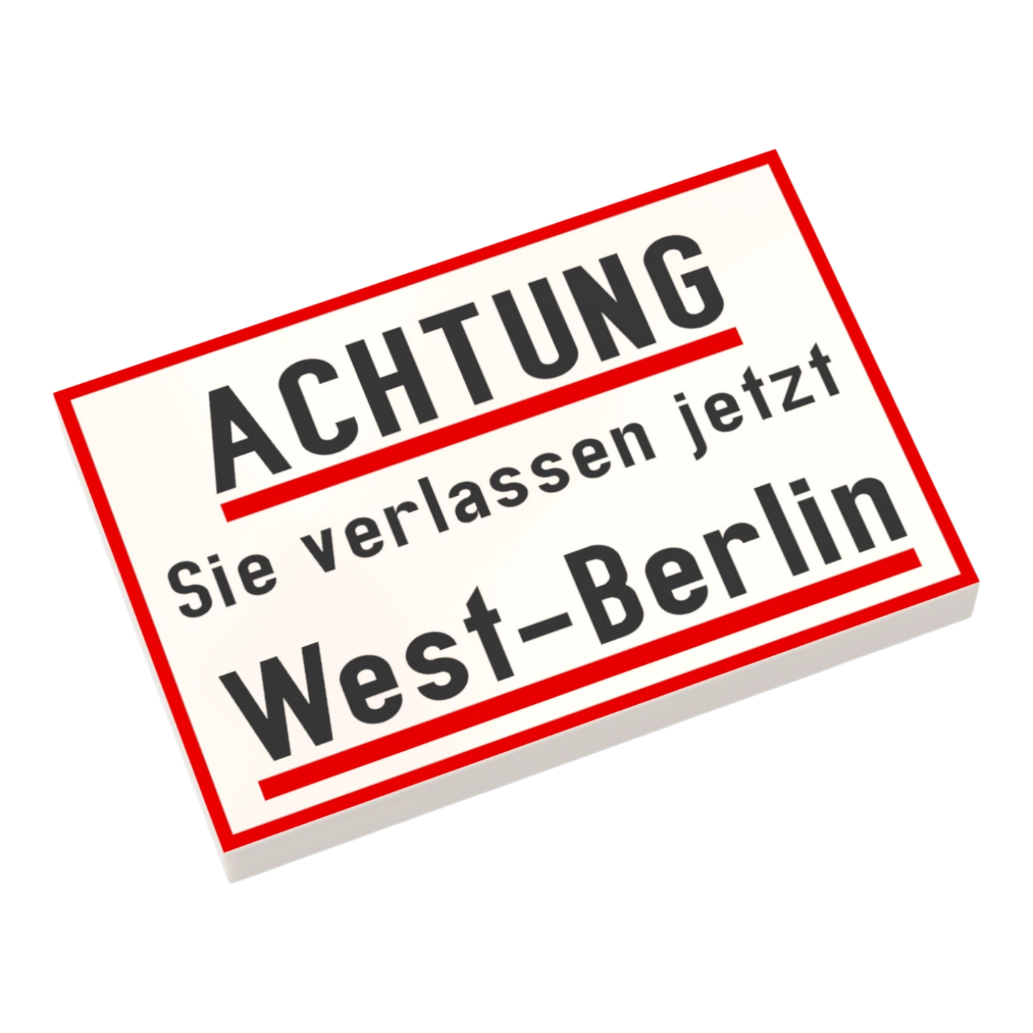 Bedruckte LEGO® Fliese 2x3 - ACHTUNG