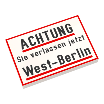 Bedruckte LEGO® Fliese 2x3 - ACHTUNG