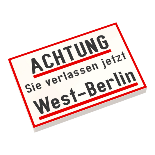Bedruckte LEGO® Fliese 2x3 - ACHTUNG