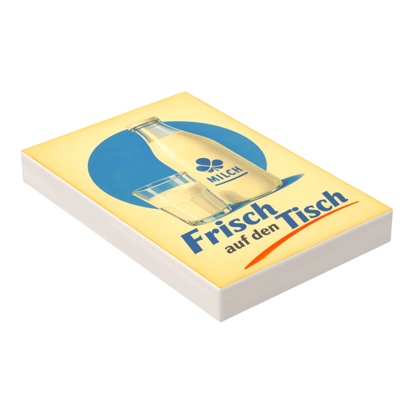 Bedruckte LEGO® Fliese 2x3 - Ostalgie Werbeplakat 'Milch'