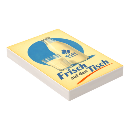 Bedruckte LEGO® Fliese 2x3 - Ostalgie Werbeplakat 'Milch'