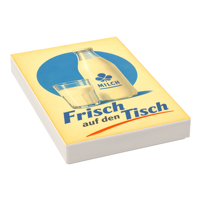 Bedruckte LEGO® Fliese 2x3 - Ostalgie Werbeplakat 'Milch'