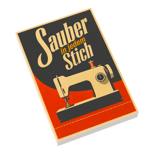 Bedruckte LEGO® Fliese 2x3 - Ostalgie Werbeplakat 'Nähmaschine'