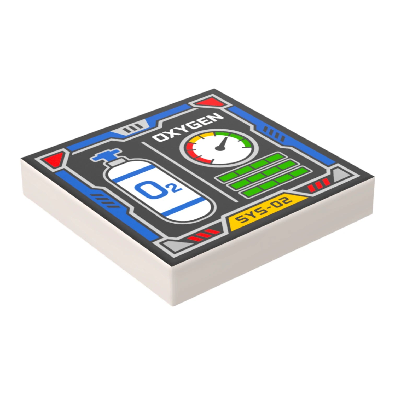 Bedruckte LEGO® Fliese 2x2 -  Space Controll-Panel 15