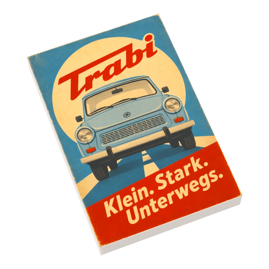 Bedruckte LEGO® Fliese 2x3 - Ostalgie Werbeplakat 'Trabi'
