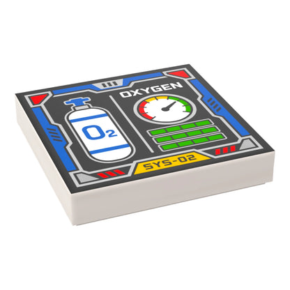 Bedruckte LEGO® Fliese 2x2 -  Space Controll-Panel 15