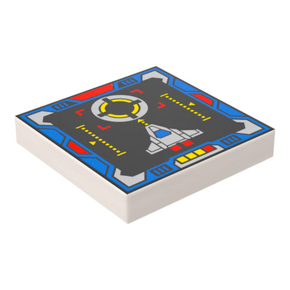 Bedruckte LEGO® Fliese 2x2 -  Space Controll-Panel 16