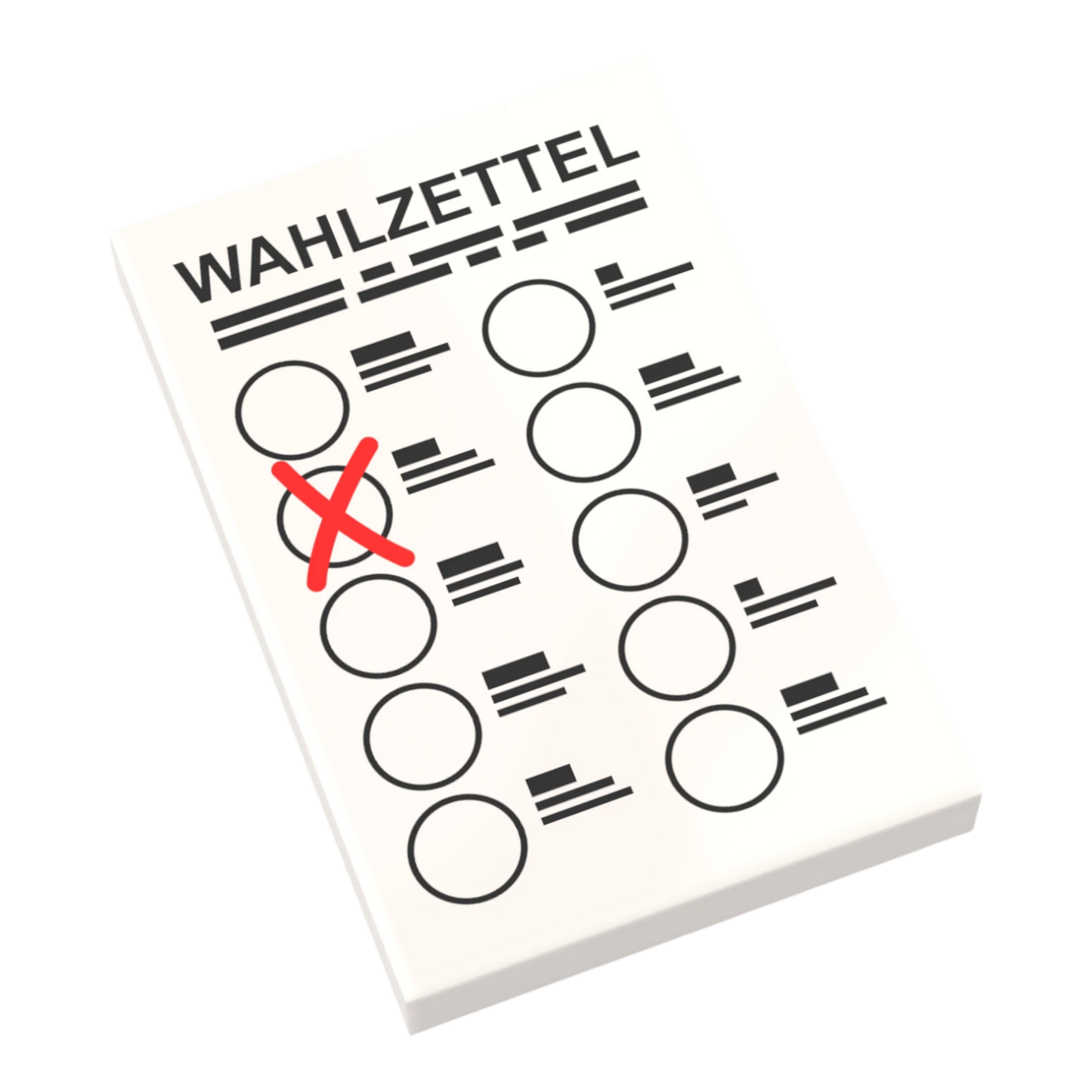 Bedruckte LEGO® Fliese 2x3 - Wahlzettel