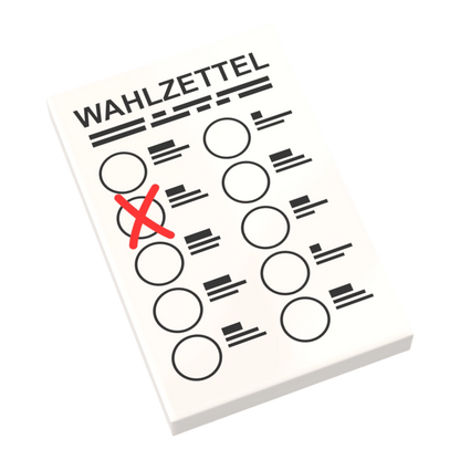 Bedruckte LEGO® Fliese 2x3 - Wahlzettel
