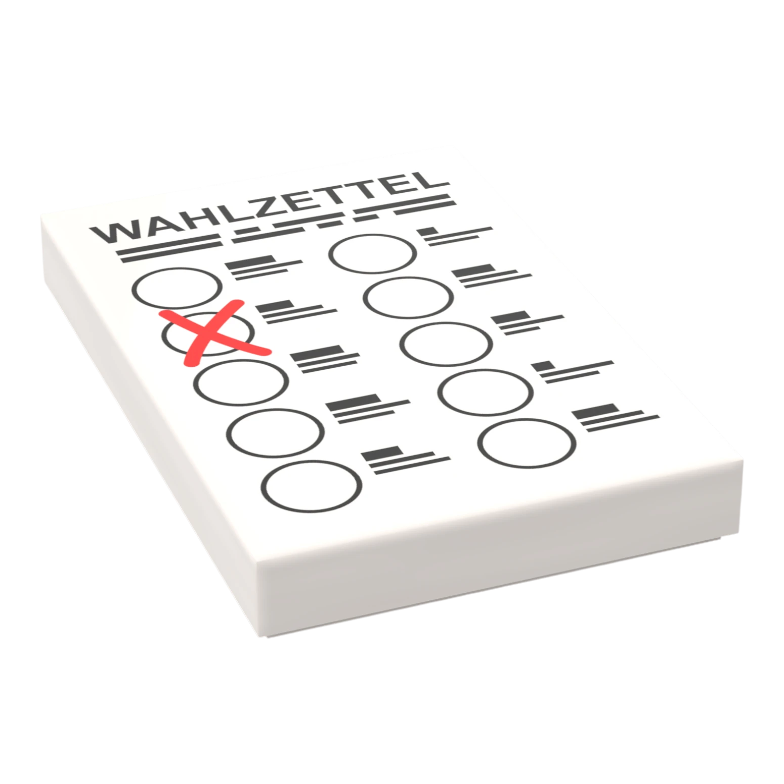 Bedruckte LEGO® Fliese 2x3 - Wahlzettel