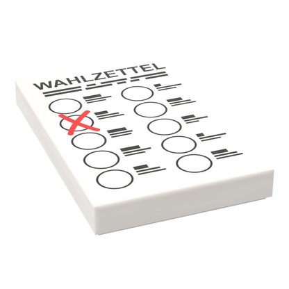 Bedruckte LEGO® Fliese 2x3 - Wahlzettel