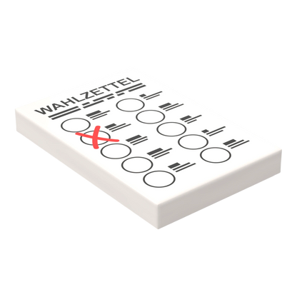 Bedruckte LEGO® Fliese 2x3 - Wahlzettel