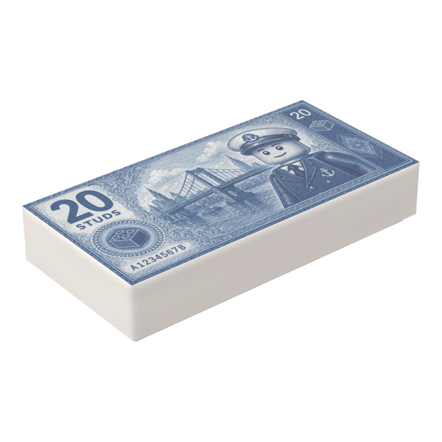 Bedruckte LEGO® Fliese 1x2 - Geldschein '20 Studs'