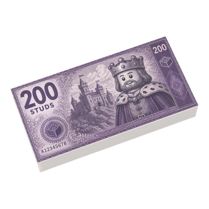 Bedruckte LEGO® Fliese 1x2 - Geldschein '200 Studs'