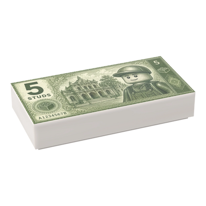 Bedruckte LEGO® Fliese 1x2 - Geldschein '5 Studs'