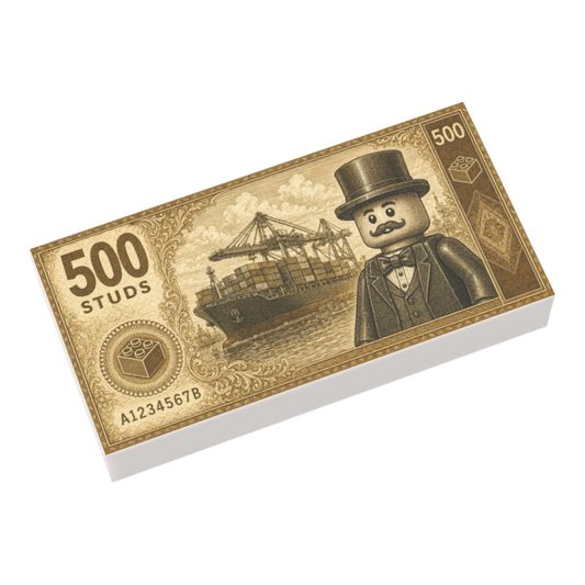 Bedruckte LEGO® Fliese 1x2 - Geldschein '500 Studs'