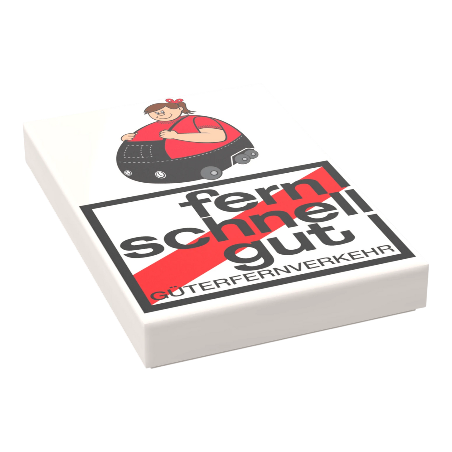 Bedruckte LEGO® Fliese 2x3  - 'Brummhilde & fern schnell gut' BGL-Lizenzmotiv