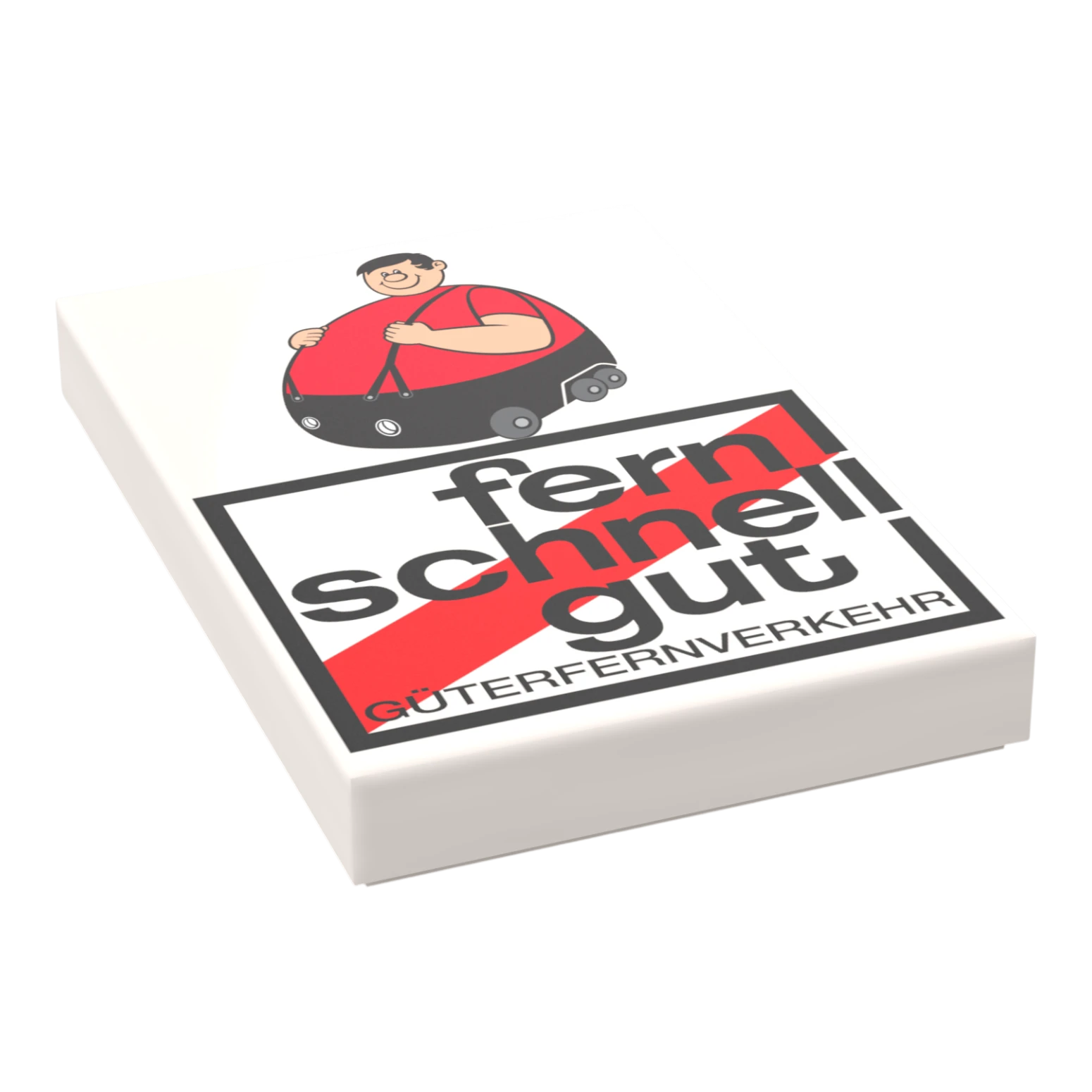 Bedruckte LEGO® Fliese 2x3  - 'Brummi & fern schnell gut' BGL-Lizenzmotiv