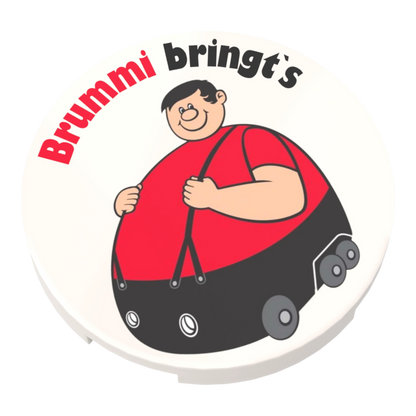 Bedruckte LEGO® Fliese 3x3  - 'Brummi bringt`s' BGL-Lizenzmotiv