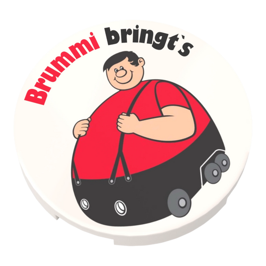 Bedruckte LEGO® Fliese 3x3  - 'Brummi bringt`s' BGL-Lizenzmotiv