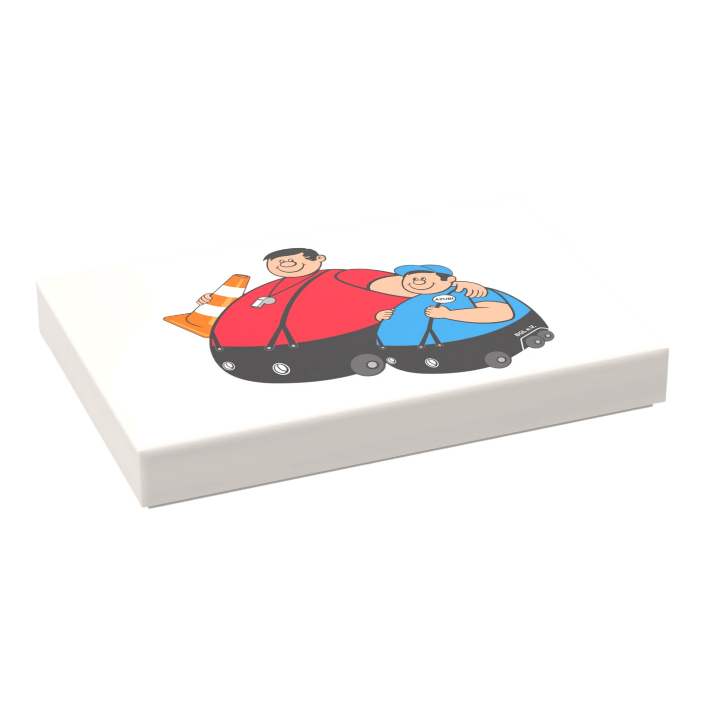 Bedruckte LEGO® Fliese 2x3  - 'Brummi & Azubi' BGL-Lizenzmotiv