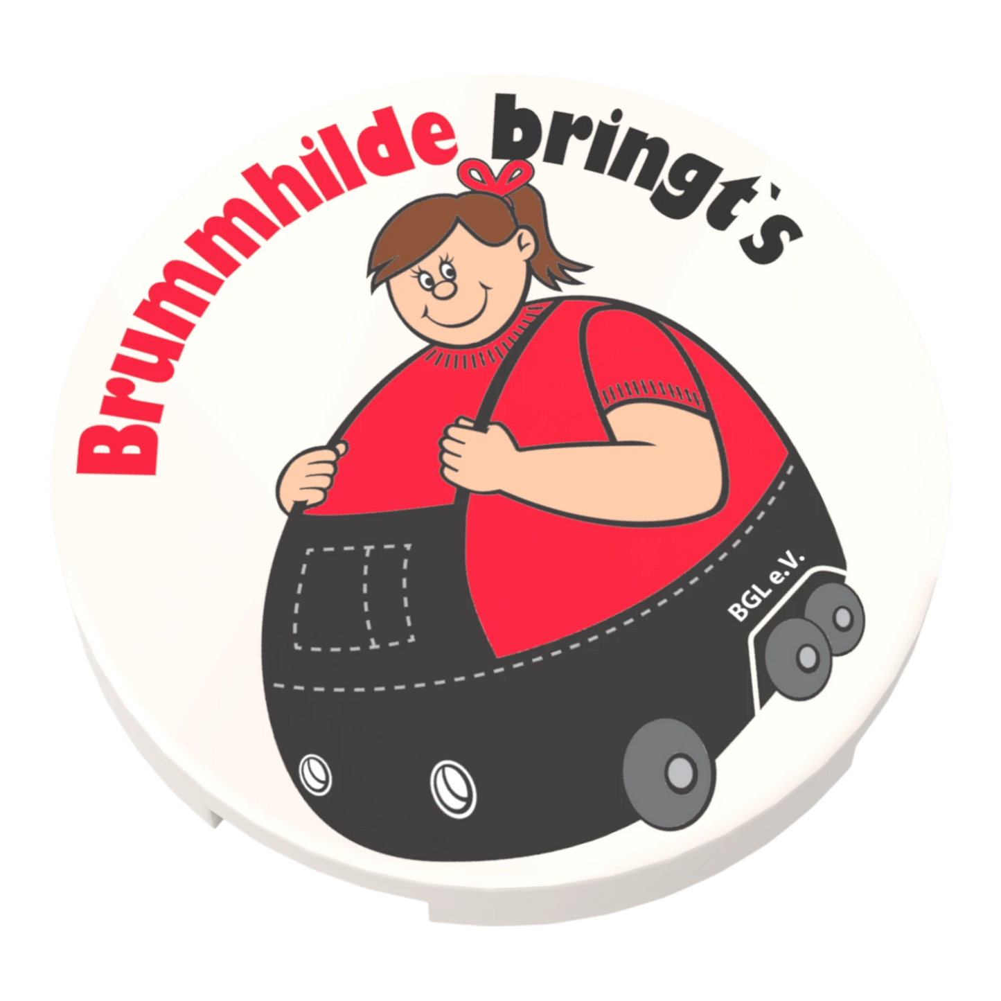 Bedruckte LEGO® Fliese 3x3  - 'Brummhilde bringt`s' BGL-Lizenzmotiv