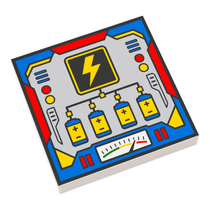 Bedruckte LEGO® Fliese 2x2 -  Space Controll-Panel 12