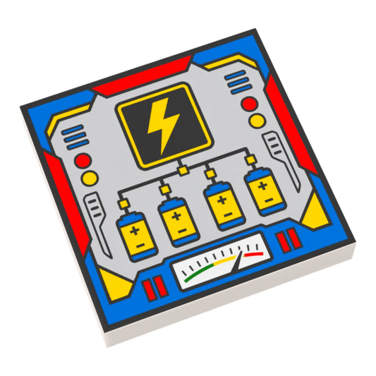Bedruckte LEGO® Fliese 2x2 -  Space Controll-Panel 12