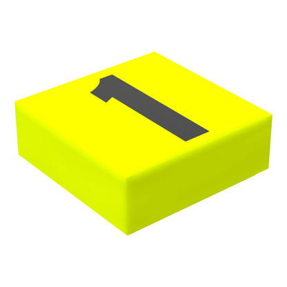 Bedruckte LEGO® Fliese 1x1 - Ziffer/Zahl '1'