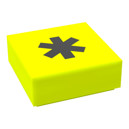 Bedruckte LEGO® Fliese 1x1 - Symbol/Zeichen 'Mal / Stern'
