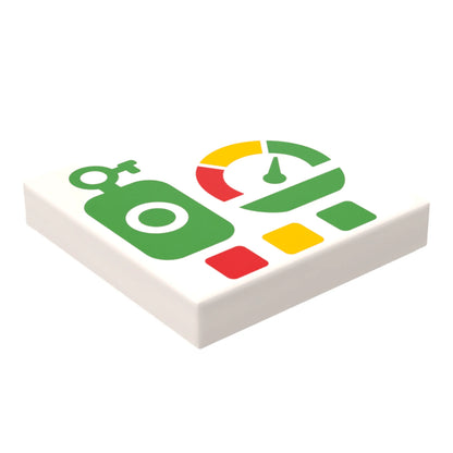 Bedruckte LEGO® Fliese 2x2 -  Space Controll-Panel 7