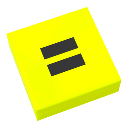 Bedruckte LEGO® Fliese 1x1 - Symbol/Zeichen 'Ist Gleich'