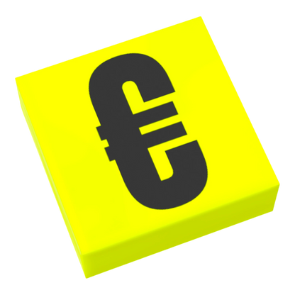 Bedruckte LEGO® Fliese 1x1 - Symbol/Zeichen 'Euro'