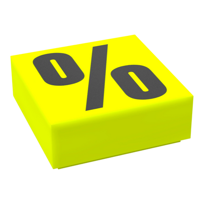 Bedruckte LEGO® Fliese 1x1 - Symbol/Zeichen 'Prozent'