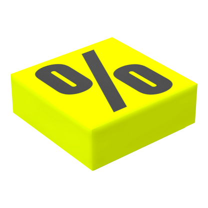 Bedruckte LEGO® Fliese 1x1 - Symbol/Zeichen 'Prozent'