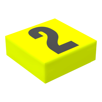 Bedruckte LEGO® Fliese 1x1 - Ziffer/Zahl '2'