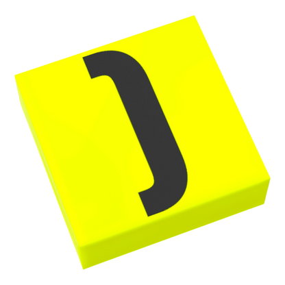 Bedruckte LEGO® Fliese 1x1 - Symbol/Zeichen 'Klammer zu'