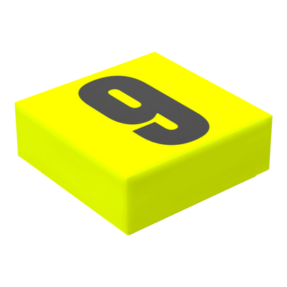 Bedruckte LEGO® Fliese 1x1 - Ziffer/Zahl '9'