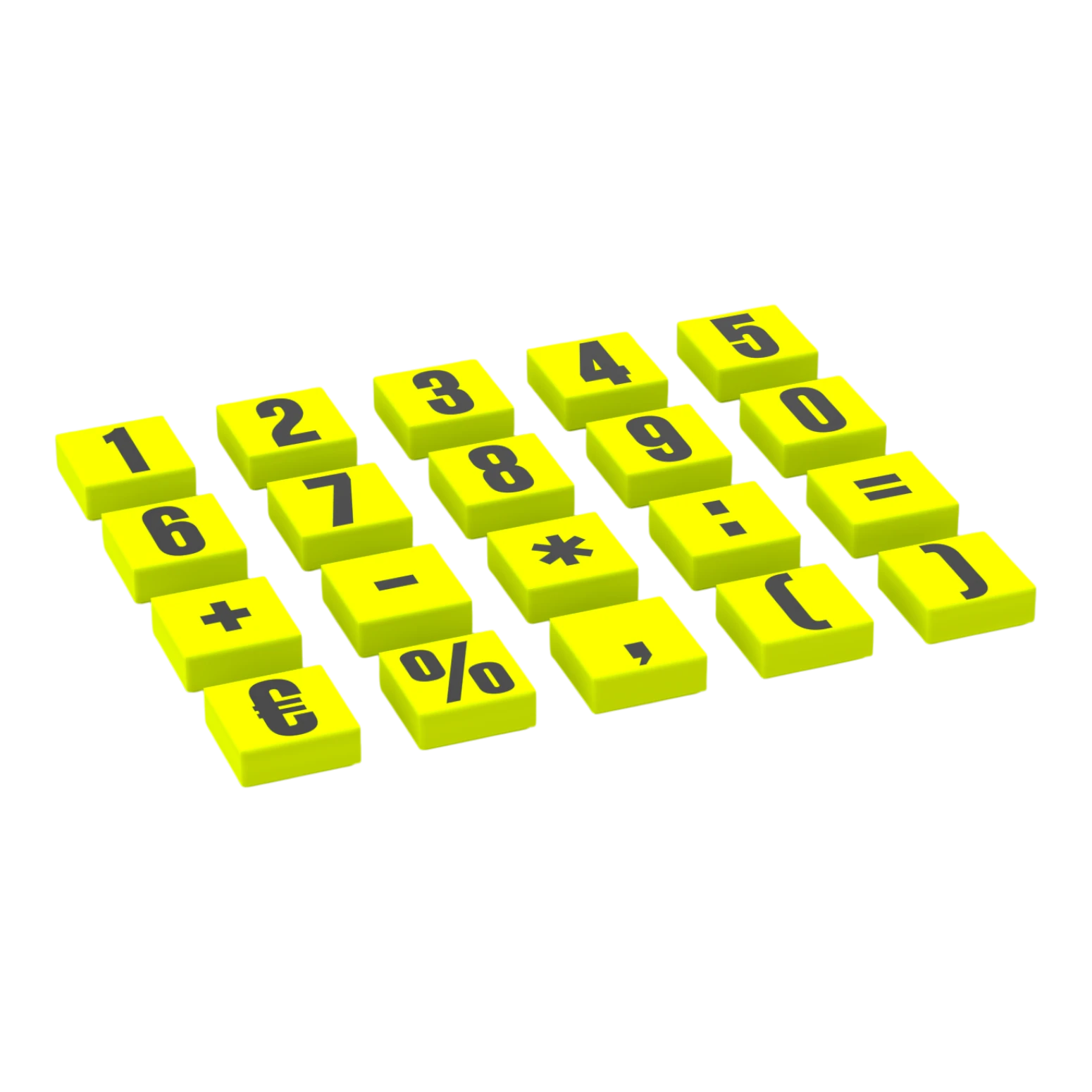 Set mit Ziffern und Zeichen auf 1x1 LEGO® Fliesen