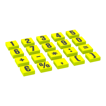 Set mit Ziffern und Zeichen auf 1x1 LEGO® Fliesen