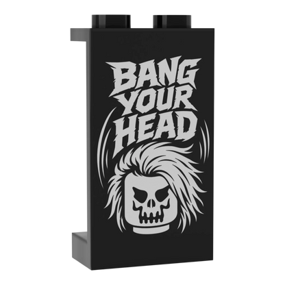Bedrucktes LEGO® Panel - Rock & Metal 'Bang Your Head'