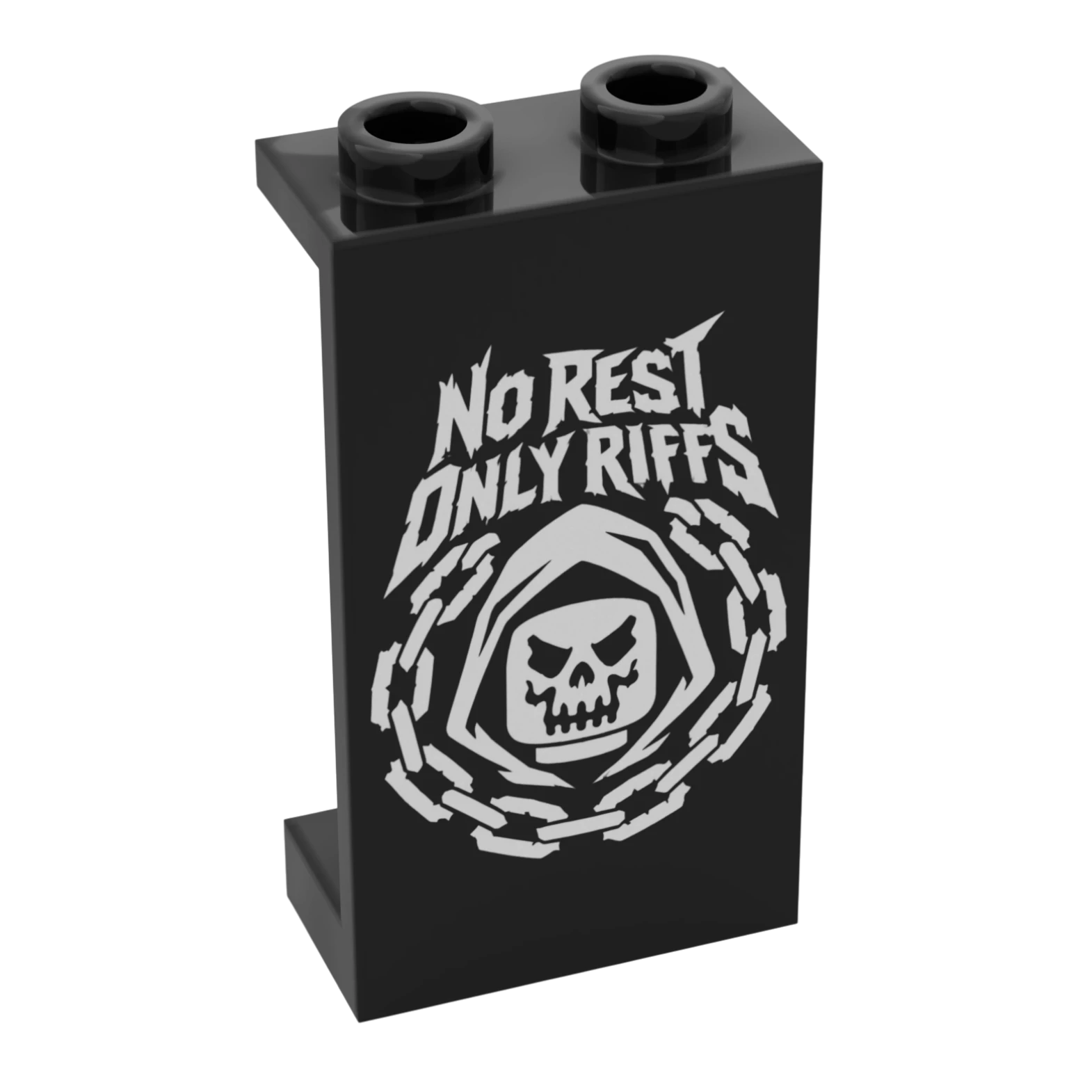 Bedrucktes LEGO® Panel 1x2x3 - Rock & Metal 'No Rest'