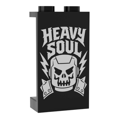 Bedrucktes LEGO® Panel 1x2x3 - Rock & Metal 'Heavy Soul'