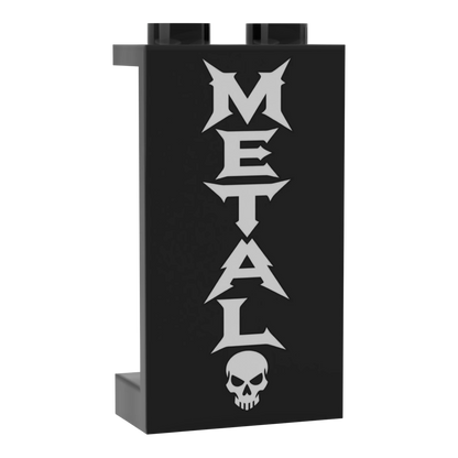 Bedrucktes LEGO® Panel 1x2x3 - Rock & Metal 'METAL'
