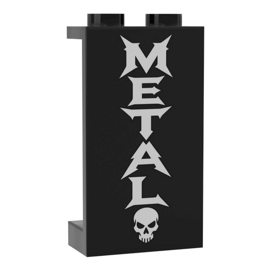 Bedrucktes LEGO® Panel 1x2x3 - Rock & Metal 'METAL'