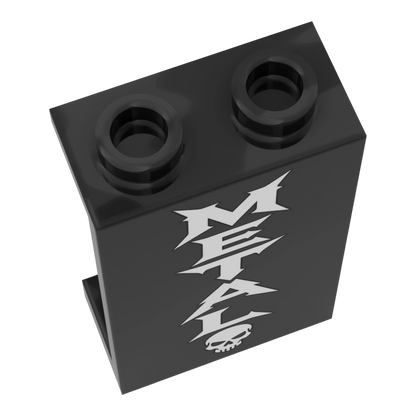 Bedrucktes LEGO® Panel 1x2x3 - Rock & Metal 'METAL'