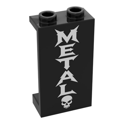 Bedrucktes LEGO® Panel 1x2x3 - Rock & Metal 'METAL'