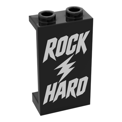 Bedrucktes LEGO® Panel 1x2x3 - Rock & Metal 'Rock Hard'