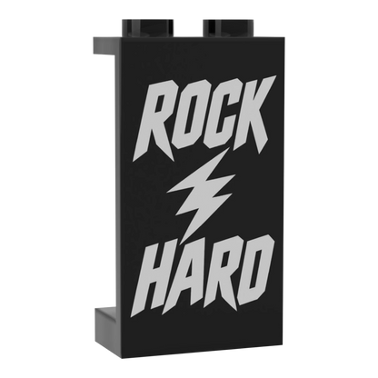 Bedrucktes LEGO® Panel 1x2x3 - Rock & Metal 'Rock Hard'