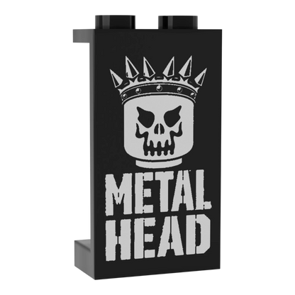 Bedrucktes LEGO® Panel 1x2x3 - Rock & Metal 'METAL HEAD'